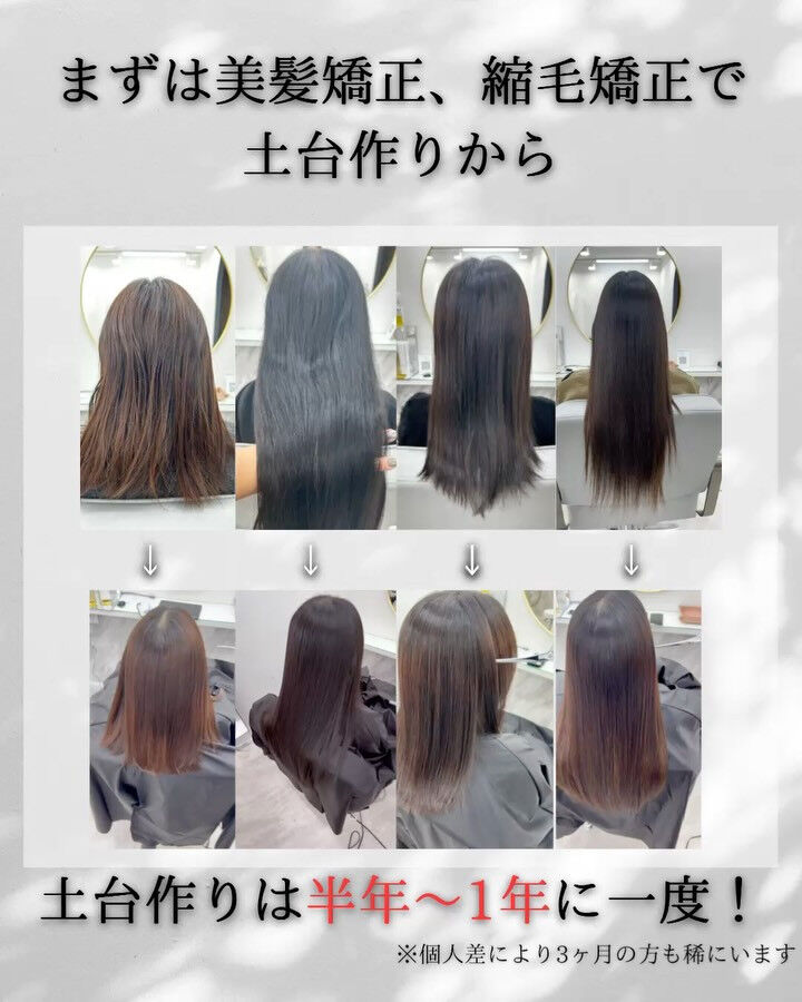 美髪矯正、縮毛矯正